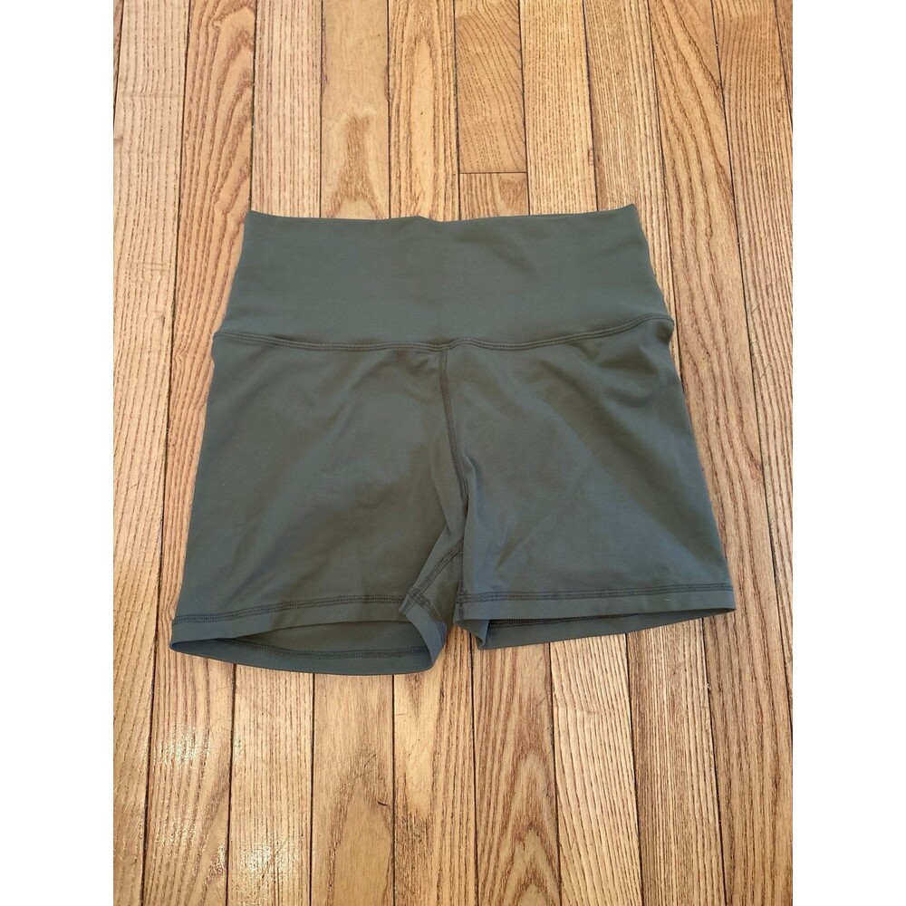 Women's Athletic High Waisted Bike Shorts running gym booty scrunch green girly